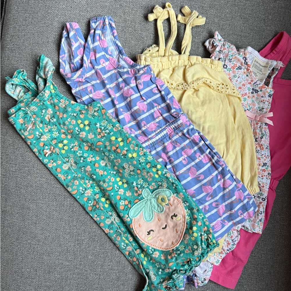 Baby Girl 18 month Romper Multicolor Set